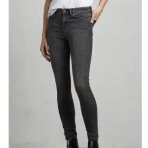 ALLSAINTS GRACE BLACK DENIM FRAYED JEANS SIZE 28